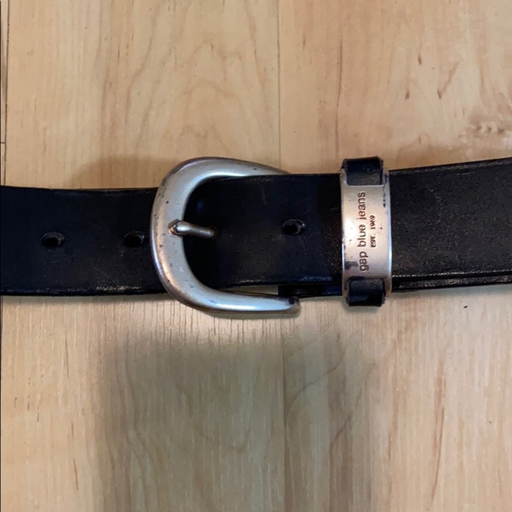 Black leather belt 32 - Picture 2 of 3